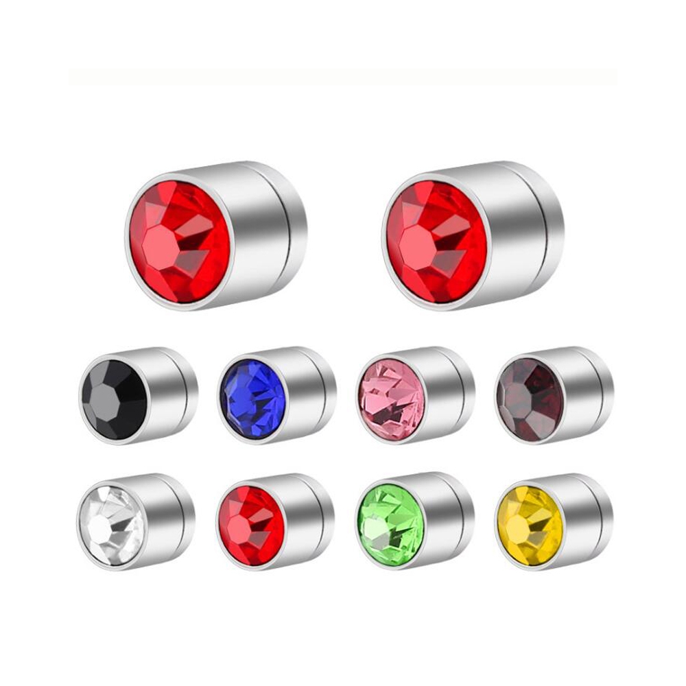Wholesale rhinestone magnet stud earrings 316 stainless steel for men and women