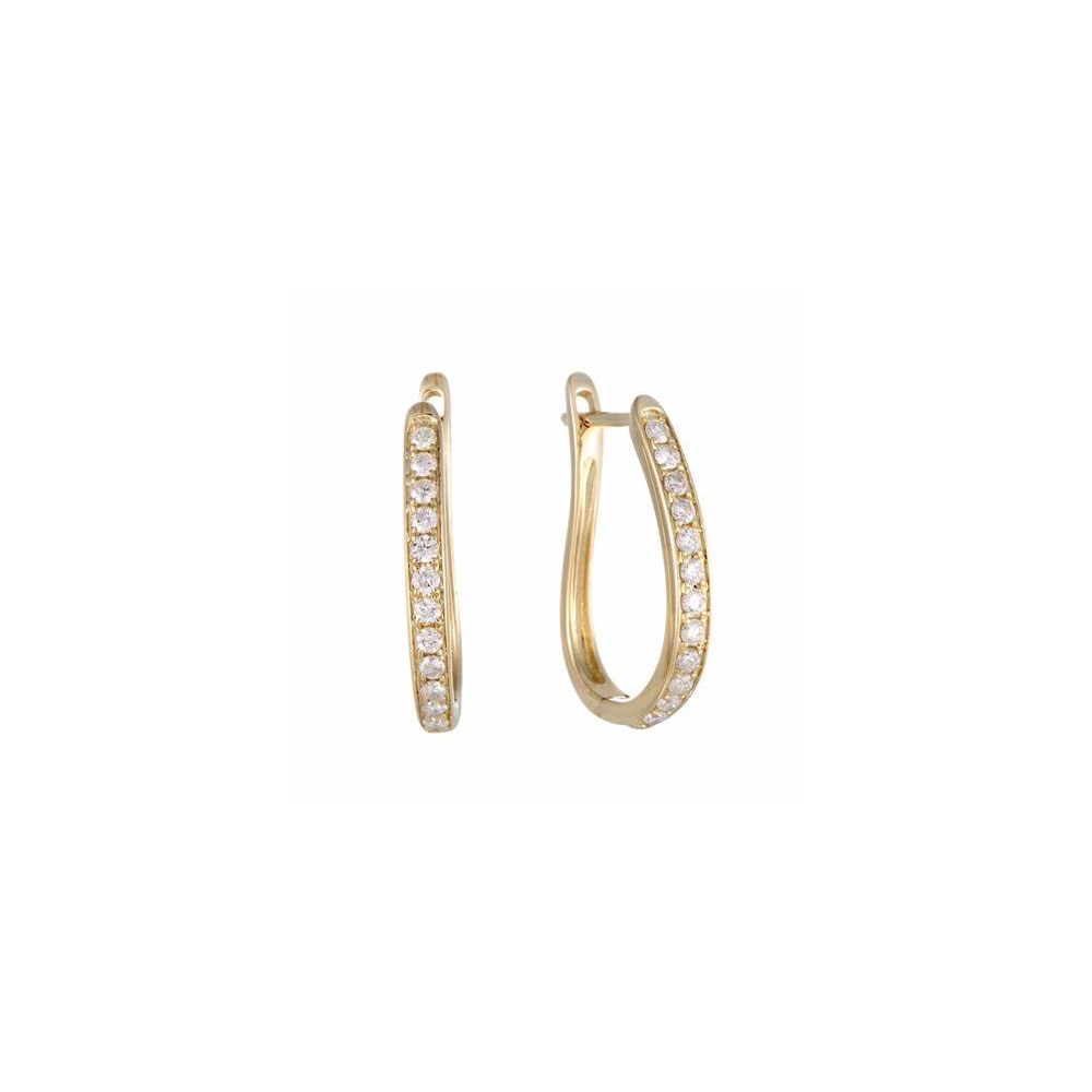 14k gold plated hoop earrings ,U-shaped Huggies zircon earrings for women