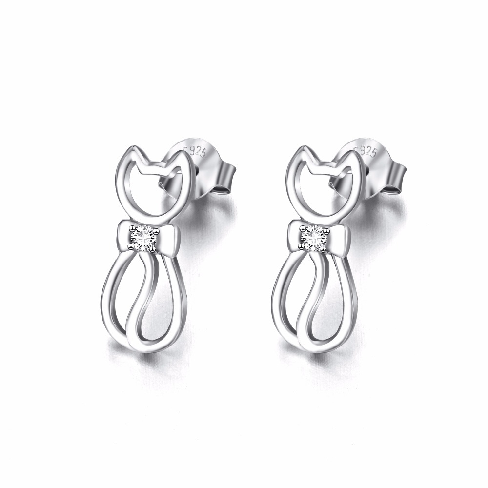 925 silver cute children‘s earrings, cute cat children earring