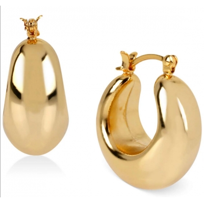 18k thick hoop earrings in gold, stylish earrings in Instagram style
