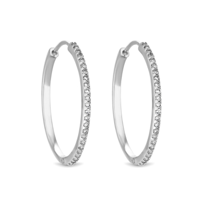 925 silver earring zircon fine hoop earrings large earring