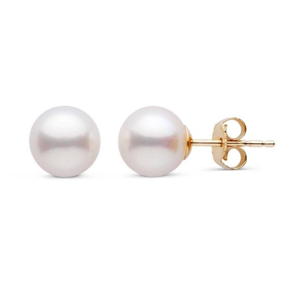 Minimalist natural pearl stud earrings, anti-allergy 925 silver earrings