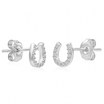 Custom 925 silver earrings, rhodium-plated U-shaped small earrings fashion jewelry