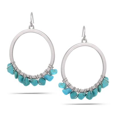 925 Silver Bohemian style Turquoise beach earrings, ethnic jewelry earrings