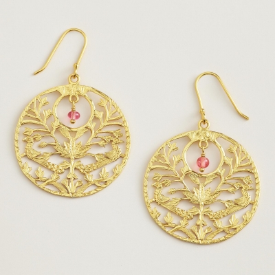 fili gree earrings, exquisite tree earrings hollowed out in 18-karat gold