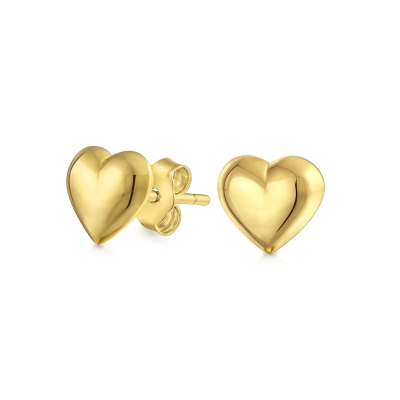 Custom Fine jewelry earrings 14K solid gold stud heart earrings