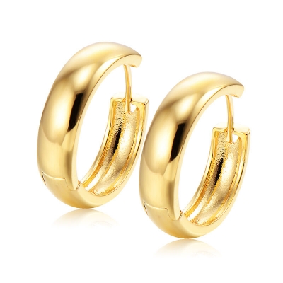 18k gold earrings women Generic little Huggies earrings