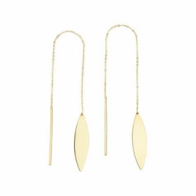 14k gold plated fashion earring ,thread earring leaf silver earring 