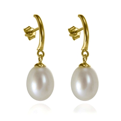 custom water proof gold earrings,natural fresh water pearl earring 