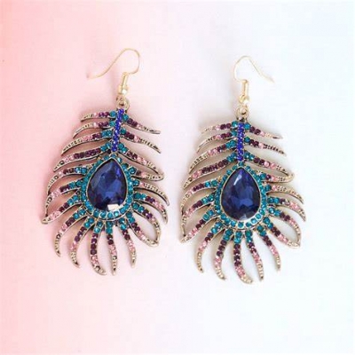 Exquisite peacock earrings jewelry, peacock feather earrings