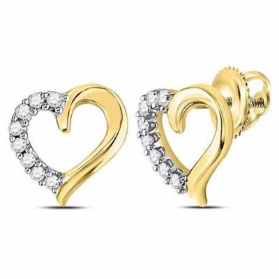 Heart stud earrings 14k gold plated 925 sterling silver heart stud earrings