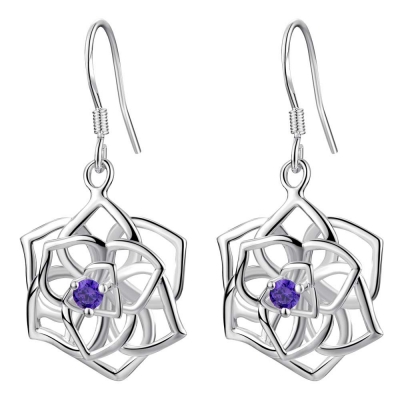 High Quality Earrings Flower jewelry Natural amethyst earrings