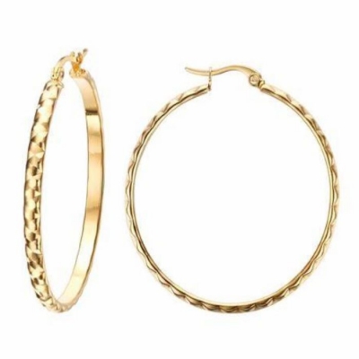 Custom Women Fashion Earrings Gold Plated Hoop Earrings Stainless Steel