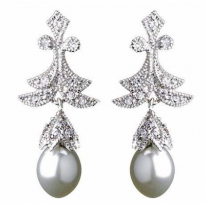 925 Silver Natural Freshwater Pearl Chandelier Earrings
