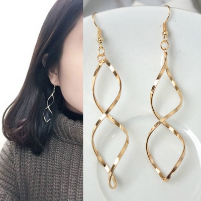 Minimalist loop earrings, 316 stainless steel wire twist earrings