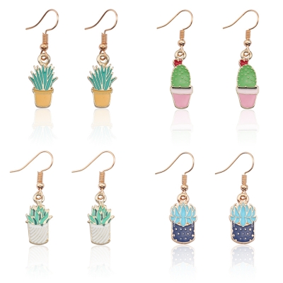 Lovely cute enamel earrings, brightly colored gilt fruit enamel