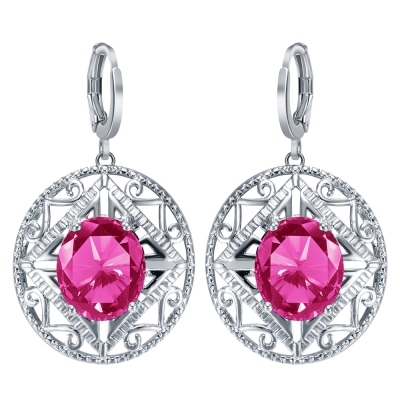 Vintage women‘s Jewelry earrings, ruby cutout vintage earrings