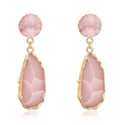 925 Silver Natural druzy Stone Earrings
