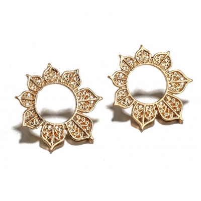 Fashion Carved Hollowed out Jewelry Earrings Champagne Gold Bohemian Beach earrings