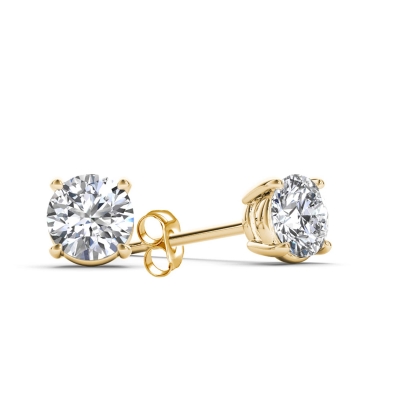 Moissanite stud earrings, 9K solid gold and diamond earrings