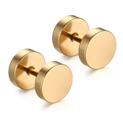 Hip hop style men‘s stainless steel stud earrings, minimalist earplug jewelry for men