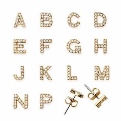 Custom Monogram Earrings with sparkling Zircon Initial earrings