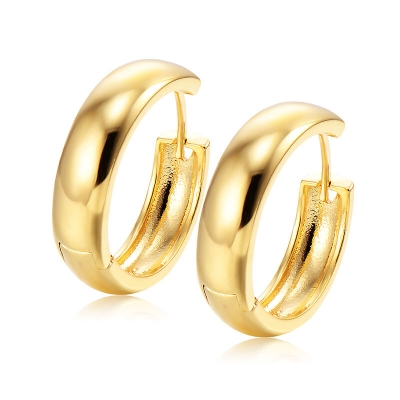 Gold earring 18k hoop earring ,chunky big hoop earring 