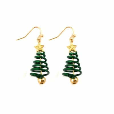 Stylish Christmas season earrings, Christmas tree holiday earrings for girls
