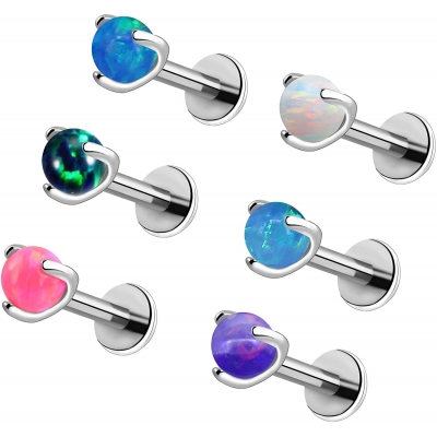 G23 Titanium thread piercing earrings, anodized earrings