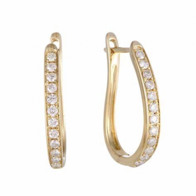 14k gold plated hoop earrings ,U-shaped Huggies zircon earrings for women