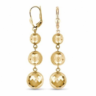 Fashion ball drop earrings, disco earrings, metallic beaded women‘s earrings.