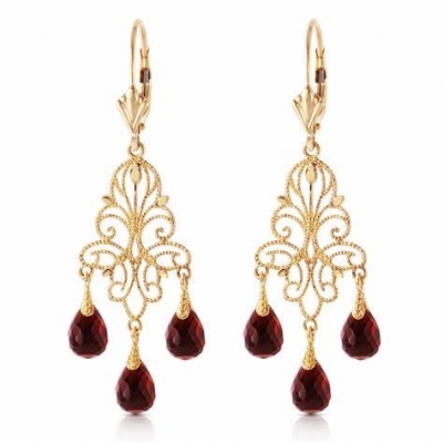 Vintage chandelier earrings, delicate ruby chandelier jewelry earrings for women