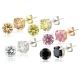 Stylish cubic zircon earrings, simple hip hop style earrings for unisex