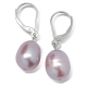 925 sterling Silver freshwater pearl earrings, natural purple pearl earrings