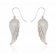 Angel wing earrings, hook earring wing encrusted with zircon