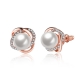 Fashionable pearl earring,Delicate flower pearl stud earrings