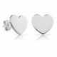Minimalist 925 silver heart stud earrings, allergy resistant earrings