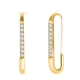 Gold earring 18k safety pin,5A CZ fashion safety earring 