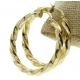 Stainless steel women earring ,18k PVD gold plated rope hoop big earring 