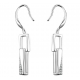 Personalized bait hook earrings, geometric shape 925 silver earrings
