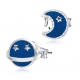 Lovely cute enamel earrings, 925 silver moon enamel stud earring for kids