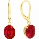 925 silver gemstone earrings, upscale ruby drop earrings for party