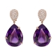 Amethyst Jewelry 925 Sterling Silver Earrings Women Cubic Zirconia Drops Earrings