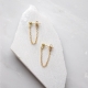 Anti-allergy 925 Silver Chain studs, hip hop style chain earrings for unisex