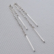 925 sterling Silver bar Pendant Chain Earrings, minimalist chain long earrings
