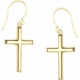 Fashion Gold Plated Jewellery cross earring  316 Stainless Steel hook cross earring 18K Gold