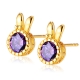 925 sterling silver Amethyst  robbit earring 