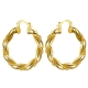 Fashion Jewelry 14K Gold Plated rope hoop earring