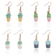 Lovely cute enamel earrings, brightly colored gilt fruit enamel