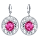 Vintage women‘s Jewelry earrings, ruby cutout vintage earrings